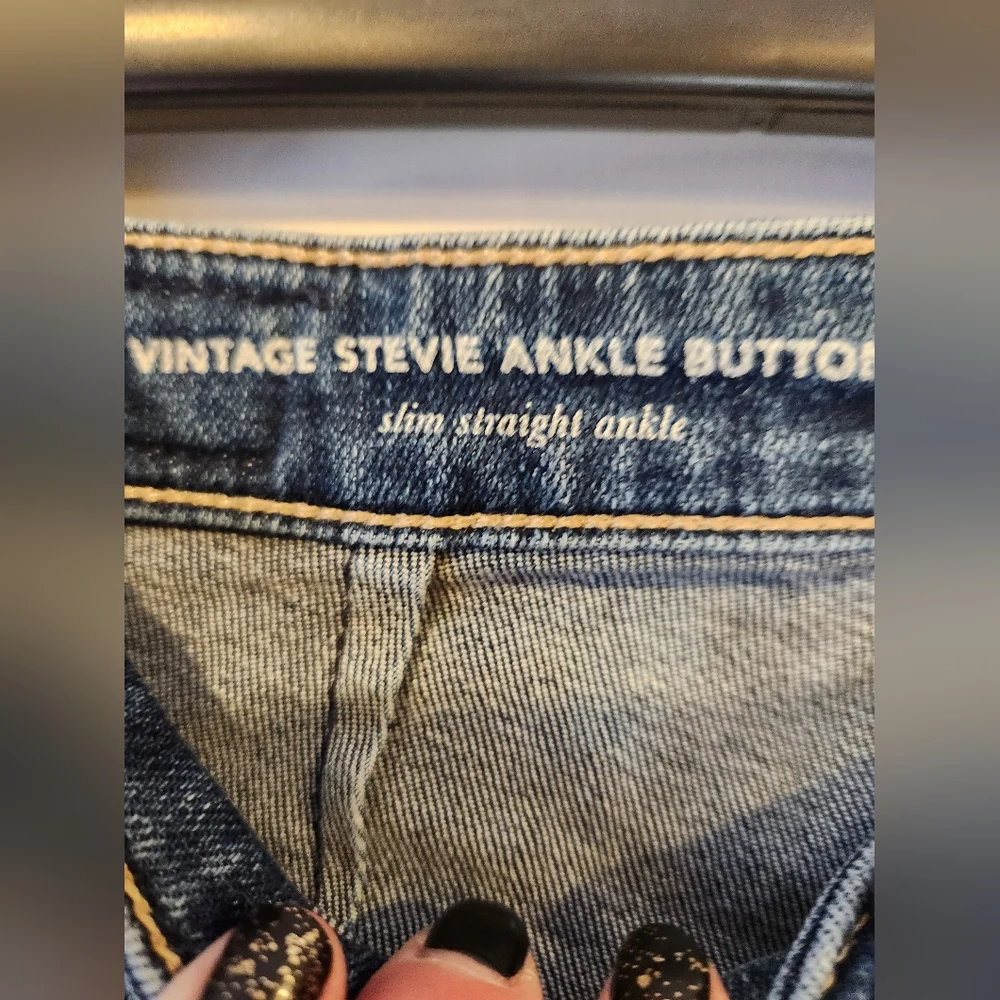 Adriano Goldshmied Anthropogie Vintage Stevie Ankle Button Fly Dark Jean Size 27